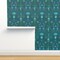 Blue Small Scale Ocean Aquatic Life Seahorses Seaweed Aqua Water Beach Coastal Jellyfish Sea Urchin Custom Removable Wallpaper by Spoonflower Peel & Stick Wallpaper 2FT Wide